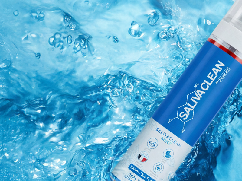 Banniere nettoyant salivaire instantané SalivaClean Made in France livraison
