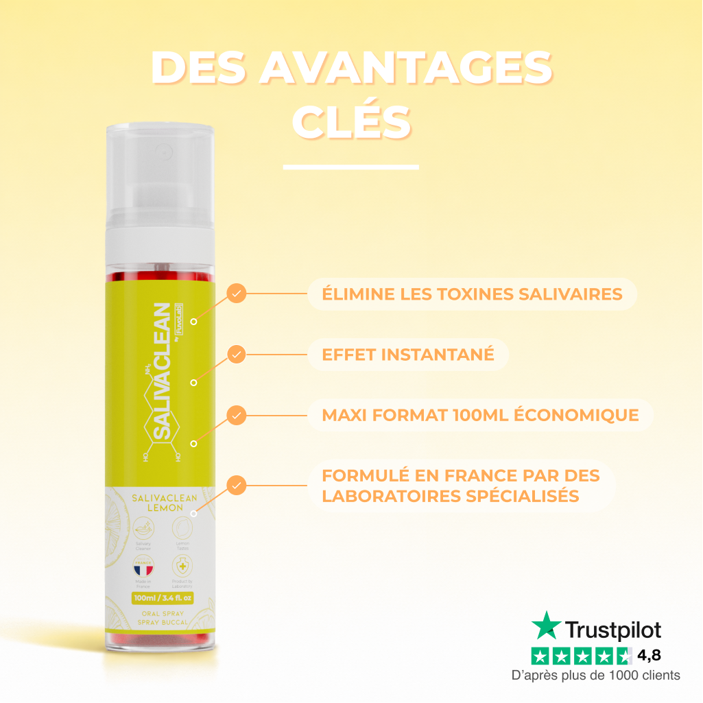 Nettoyant salivaire SalivaClean résultat
salive nettoyée