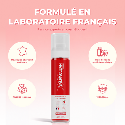 Spray buccal SalivaClean Fraise
etiquette ingredients